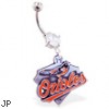 Mspiercing Belly Ring with Official Licensed MLB Charm, Baltimore Orioles