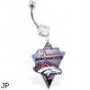 Mspiercing Belly Ring with Official Licensed NFL Charm, Denver Broncos