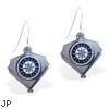 Mspiercing Sterling Silver Earrings With Official Licensed Pewter MLB Charms, Seattle Mariners
