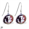 Mspiercing Sterling Silver Earrings With Official Licensed Pewter NCAA Charm, Florida State Seminole