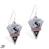 Mspiercing Sterling Silver Earrings With Official Licensed Pewter NFL Charm, Atlanta Falcons