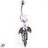 Navel Ring with Dangling Angel with Sword