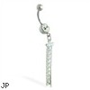 Navel ring with jeweled dangle and chains