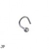 Nose Screw With Press Fit Clear Gem, 18 Ga