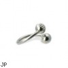Notched ball twisted eyebrow ring, 16 ga