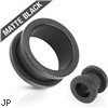 Pair Of Double Flared Screw-Fit Tunnels Surgical Steel Solid Matte Black