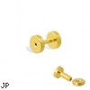 Pair Of Gold Tone Tunnels with Threaded Back