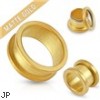 Pair Of Matte Gold IP Over 316L Surgical Steel Screw Fit Tunnels