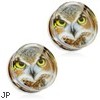 Pair Of Owl Print Encased Clear Acrylic Saddle Fit Plugs