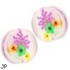 Pair Of Purple Dried Flower Clear Acrylic Saddle Fit Plugs