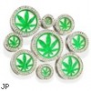 Pair of Steel Tunnels with Green Glitter Potleaf