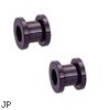 Pair Of Titanium Anodized Tunnels with Threaded Back- Black