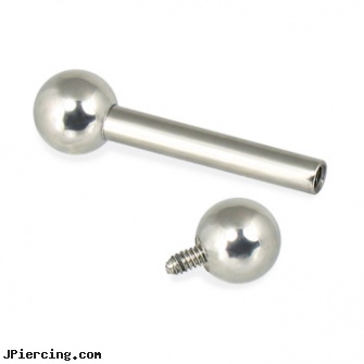 10 gauge internally threaded barbell, belly ring titanium internally threaded, internally threaded body jewelry, internally threaded straight barbells, threaded ring nipple, threaded rods for tongue rings