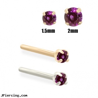 14K Gold Purple Diamond Nose Stud, gold frenum cock ring, nipple rings and gold, gold cz belly button rings, ear rings purple shard jewelry stone, purple shard jewelry ear