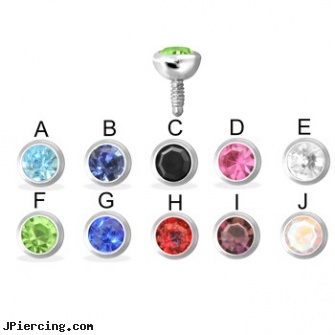 16G Surgical Steel Internally Threaded Round Press Fit Dermal Top, surgical steel nose rings, surgical steel navel rings, surgical steel jewelry, buy stainless steel lip ring, belly ring titanium internally threaded