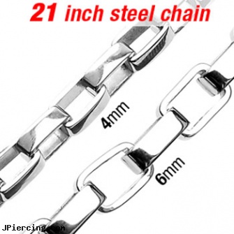 21\" 316L Stainless Steel Box Necklace Chain w/ Box Links, 316l jewelry cards, stainless steel cock rings, stainless steel body jewelry, titanium or stainless steel belly button rings, double steel cock rings