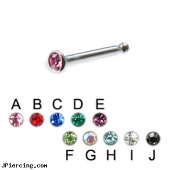 316L  jeweled nose bone, 20 ga, 316l jewelry cards, 18g jeweled labrets, jeweled belly rings, jeweled navel slave rings, changing nose piercing