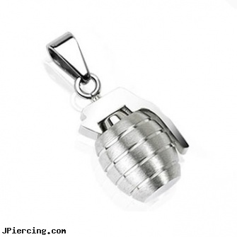 316L Stainless Steel Hand Grenade Solid Pendant, 316l jewelry cards, body jewlery stainless steel, stainless steel rings, stainless steel belly rings, steel jewelry