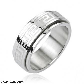 316L Stainless Steel Tribe Maze Center Spinner Ring, 316l jewelry cards, stainless steel belly rings, stainless steel cock rings, navel jewelry surgical stainless steal internal thread, cold steel body jewelry