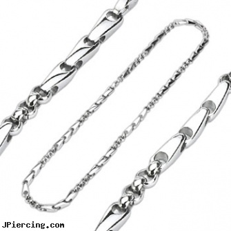 316L Stainless Steel Triple Bar & Chain Link Necklace, 316l jewelry cards, titanium or stainless steel belly button rings, stainless steel body jewelry, navel jewelry surgical stainless steal internal thread, stainless steel triple cock ring
