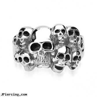 316L Surgical Stainless Steel \"10 Skull\" Ring, 316l jewelry cards, surgical stainless steel navel jewelry, surgical steel nose rings, surgical steel navel rings, stainless steel nose rings