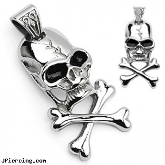 316L Surgical Stainless Steel Small Cross Bone Pendant, 316l jewelry cards, surgical steel jewelry, surgical steel body jewellery, surgical stainless steel body jewelry, stainless steel triple cock ring
