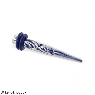 4 gauge taper with black tribal inlay, piercing tapers, purchasing ear tapers, how to use piercing tapers?, black pussy photos, black penis piercing pic
