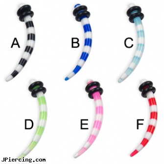 8 gauge acrylic striped tusk, acrylic eyebrow rings, gauge acrylic body jewelry, acrylic rainbow belly ring, titanium tongue rings candy striped, cute belly button rings
