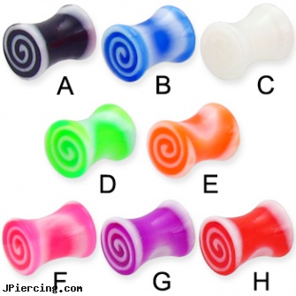 Acrylic spiral plug, 2 ga, acrylic nose studs, 10 gauge acrylic tapers, acrylic tongue rings, body and jewelry and spiral, ear spiral piercing