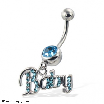 Baby belly button ring, baby ear piercing, ear piercing baby, gold bellybutton rings, cz belly rings, garfield belly button rings