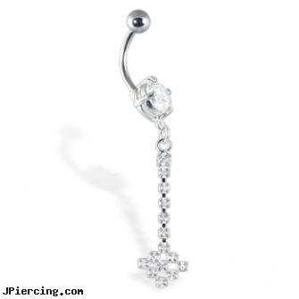 Belly button ring with dangle, white gold belly ring, belly-button peircings, belly button ring picture gallery, birthday belly button rings, nose rings from bharat