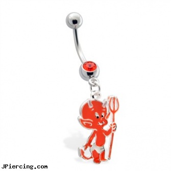 Belly Ring  with Dangling Devil Baby, the easiest way to insert new belly ring, horizontal belly ring multiple, belly button ring dragon, women with nose rings, can you ejaculate while using penis constriction rings
