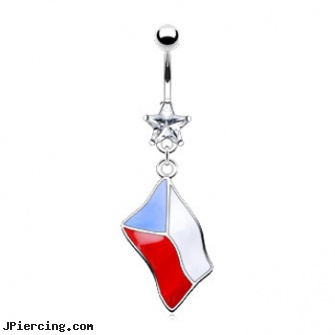 Belly ring with dangling Czech flag, scorpion belly rings, square gemstone belly jewelry, disney belly button rings, skull navel ring, pics of chritina aguleras nipple ring