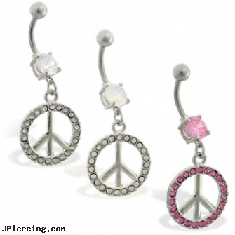 Belly ring with dangling jeweled peace sign, light up belly rings, belly button piercing safty, how to change my belly button ring for the first time, nipple rings circular slip on, gay men with nipple rings