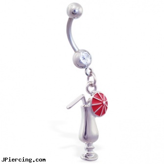 Belly ring with dangling mixed drink, how much to get belly pircing, matching tongue and belly rings, cartoon character belly rings, double steel cock rings, anal stimulating cock ring