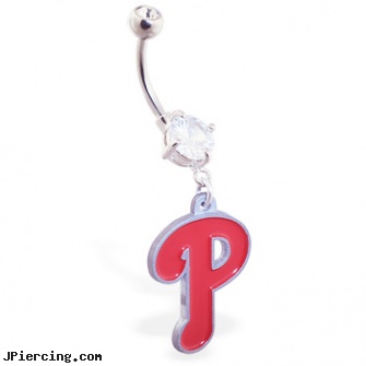 Belly Ring with official licensed MLB charm, Philadelphia Phillies, sari salwar belly india jewelry, belly navel ring, belly button piercings information, canada enhance cock ring, info on tongue ring