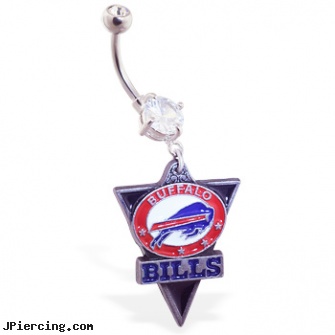 Belly Ring with official licensed NFL charm, Buffalo Bills, indecent belly button rings, celtic belly rings, cleaning care of belly button piercing, silicone cock rings, do it yourself penis ring