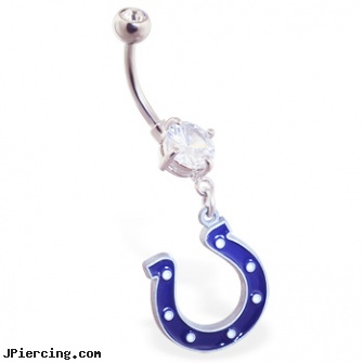 Belly Ring with official licensed NFL charm, Indianapolis Colts, grateful dead belly button rings, gold belly button rings on discount, customized belly rings, aborigine nose rings, jewellery nipple rings