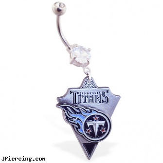 Belly Ring with official licensed NFL charm, Tennessee Titans, fake belly button rings, how to remove belly button ring, belly rings fort worth yx, quick release cock ring, nose navel tongue rings official playboy