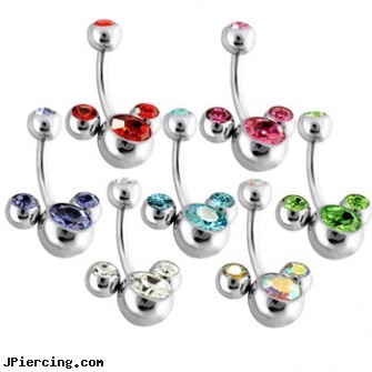 Belly Ring with Triple Bubble Gems, belly ring, bellybutton piercing, how much does it cost to get belly piercing, indian nose rings and earrings, thrusting tongue ring