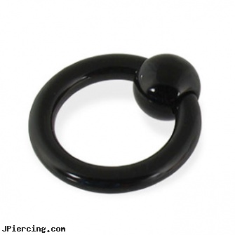 Black acrylic captive bead ring, 6 ga, black clit, black titanium labret, black studs, acrylic bead rings, acrylic rainbow belly ring