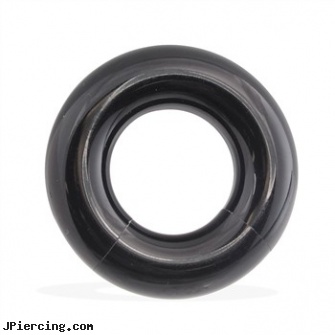 Black Acrylic Segment Ring, 00 Ga,Diameter:3/4\" (19Mm), black line titanium body jewelry jewelry nipple, black body piercing jewelery, black penis, acrylic eyebrow rings, acrylic tapers