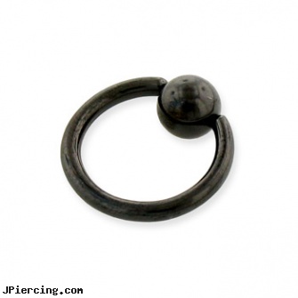 Black captive bead ring, 14 ga, black onyx navel ring, black hole body piercing, black cock, captive bell non piercing, 14k gold captive bead ring