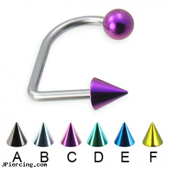 Colored cone lip hugger, 14 ga, colored heavy gauge tongue barbells, ear piercing flesh colored hider jewlrey, ear piercing flesh colored hider jewlery, silicone cock rings, helix cone