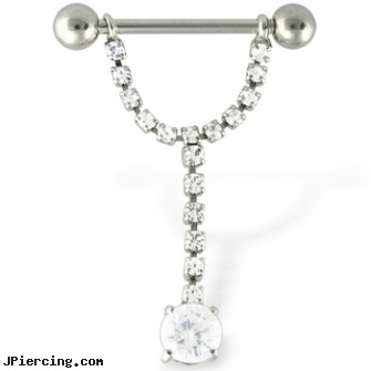 Dangling gem nipple ring, 14 ga, dangling nipple jewelry stars, dangling navel ring, dangling nipple jewelry, nipple ring care, nipple piercing pain