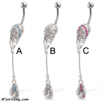 Double flip-flop belly button ring, double tongue piercings, double industrial ear piercings, double navel peircing picture, belly clip art, belly button rings logo