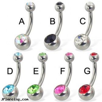 Double jeweled navel ring, 12 ga, double braided nipple ring, double lobe peircing, double cock ring, jeweled navel slave rings, 18g jeweled labrets