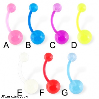 Flexible glow in the dark belly ring, great for pregnant women!, flexible belly rings, flexible tongue rings, flexible body jewelry, glow in the dark belly button ring, glow in the dark nose rings