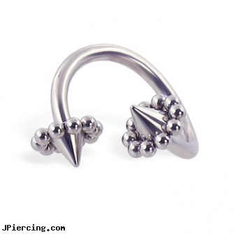 Flower cone spiral barbell, 12 ga, flower shaped labret jewerly, flower pics, flower belly ring, cone helix, helix cone