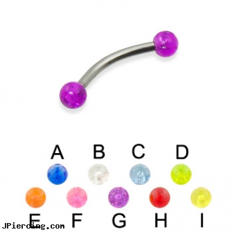 Glitter eyebrow ring  (curved barbell), 16 ga, glitter bitch, good things about eyebrow piercings, eyebrow ring frequently asked questions, eyebrow peircings, diamond navel rings